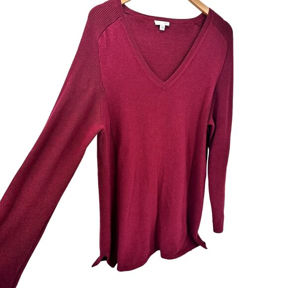 J Jill Sweater Womens XL Red V-Neck Long Sleeve Pullover COMFY Stretch - Picture 3 of 7